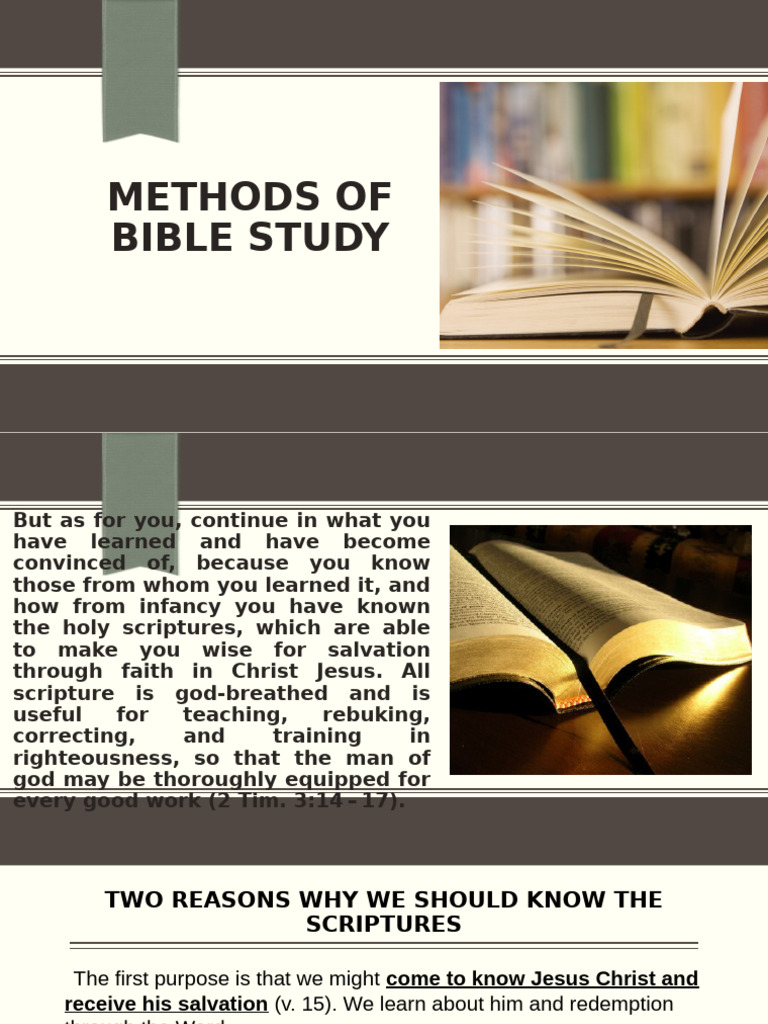 Effective Bible Study Methods Guide | PDF | Bible | Salvation