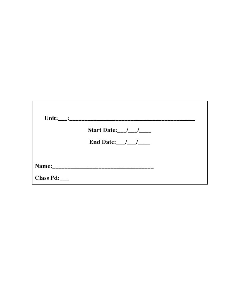 Unit Notebook Cover | PDF | Career & Growth