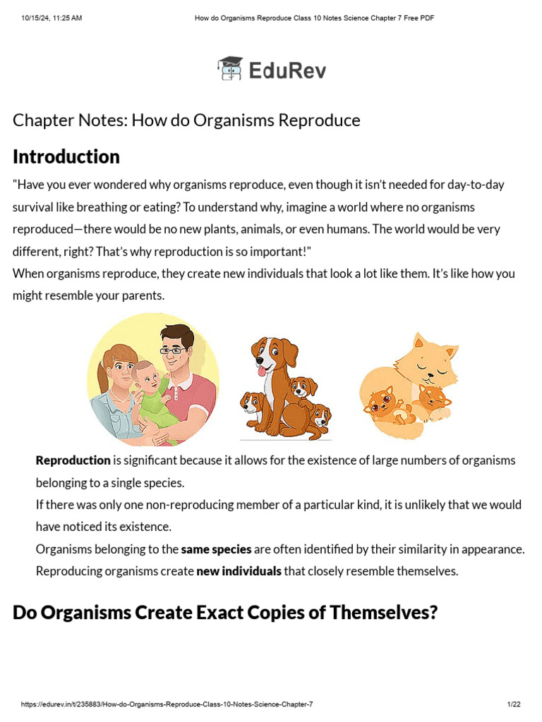 Class 10 Reproduction Chapter Notes | PDF | Sexual Reproduction ...