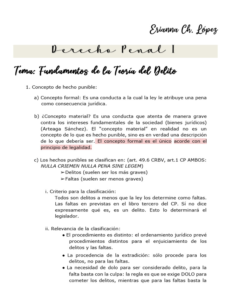 Fundamentos de la Teoría del Delito | PDF | Intención (Derecho Penal ...