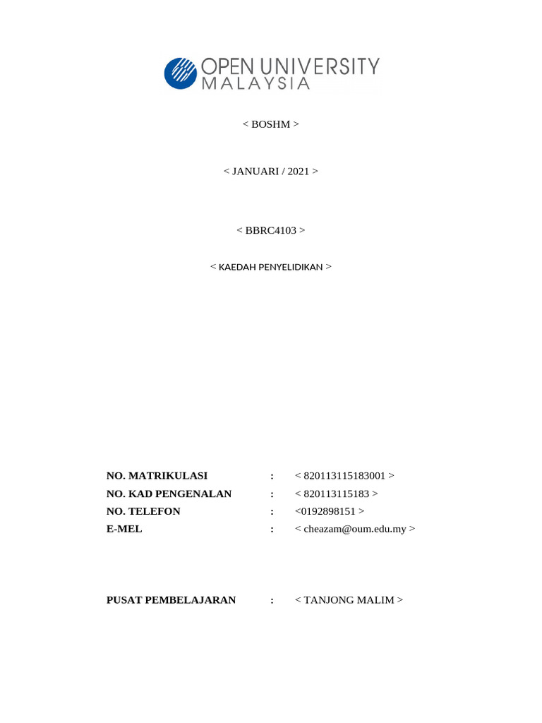 BBRC4103 C.azam Contoh | PDF