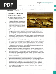Reading - Deforestation and Desertification )