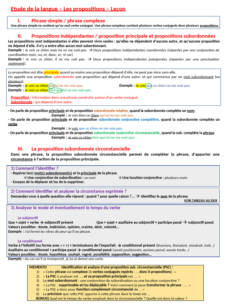 Comprendre les propositions subordonnées | PDF | Clause | Phrase