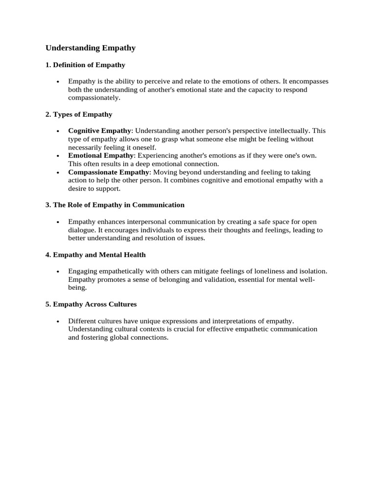 Types and Importance of Empathy | PDF | Science & Mathematics
