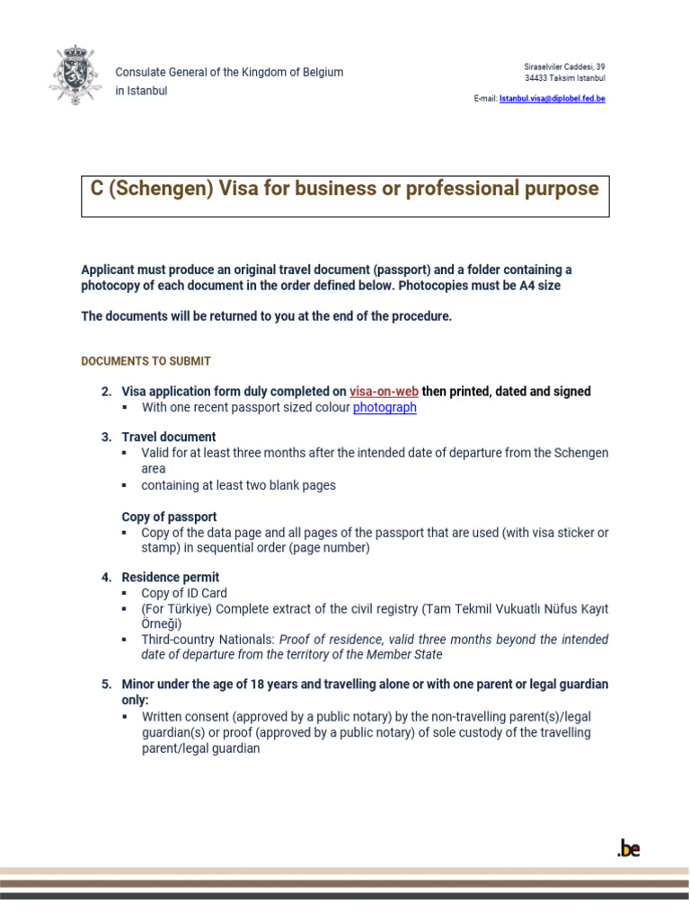 Belgium Schengen Visa Application Guide | PDF | Travel Visa | Passport