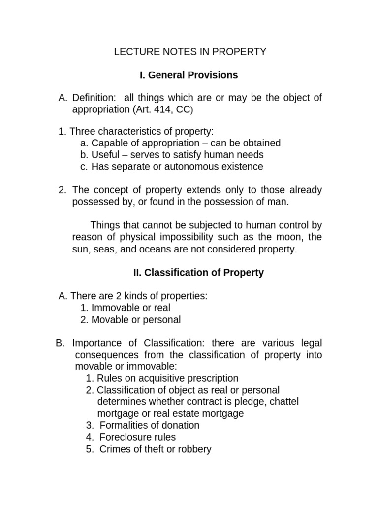 Lecture Notes in Property | PDF | Property | Concurrent Estate