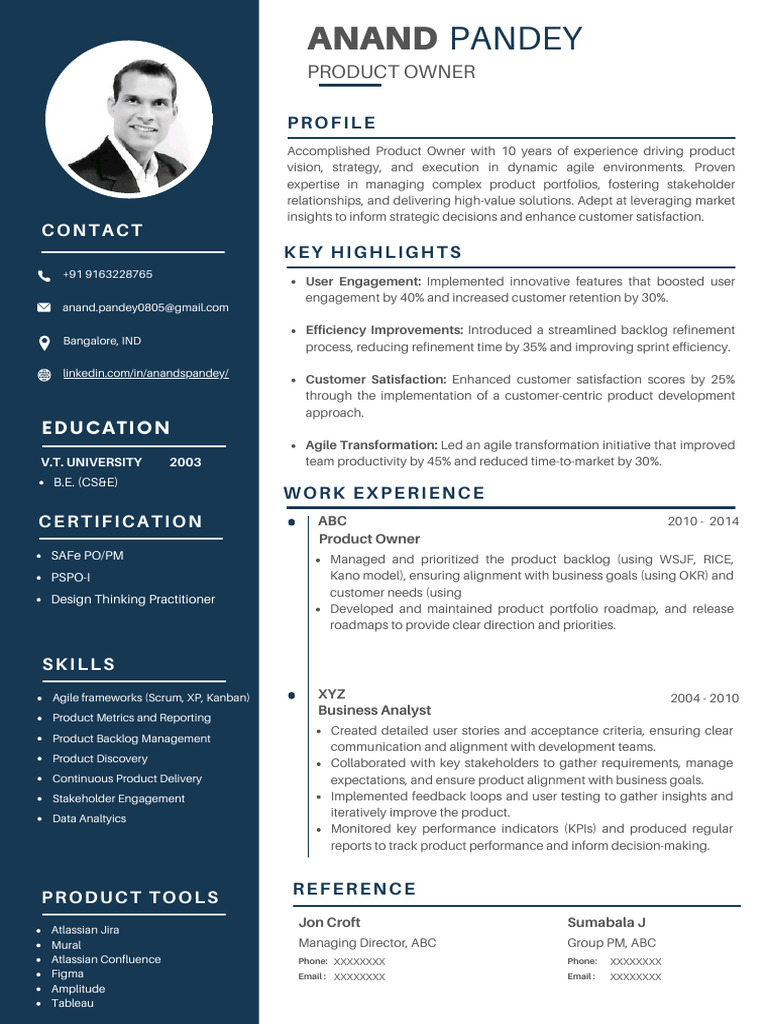 Product Owner Resume Example | PDF | Scrum (Software Development ...
