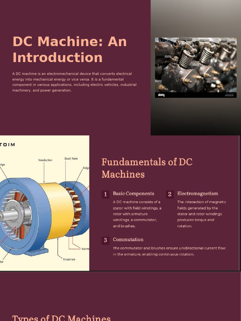 Overview of DC Machine Operations | PDF | Electric Motor | Manufactured ...