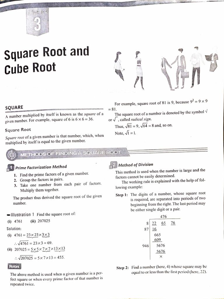 Square and Cube Root Methods Explained | PDF | Numbers | Arithmetic