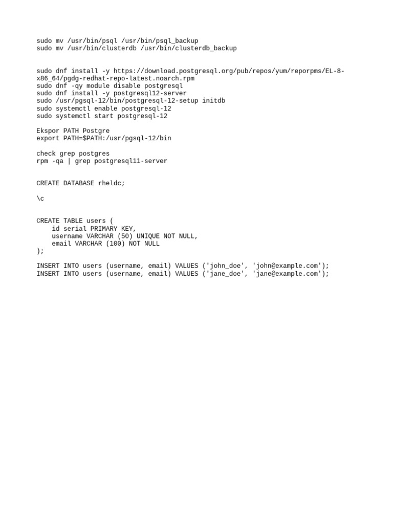 PostgreSQL Setup and User Creation Guide | PDF