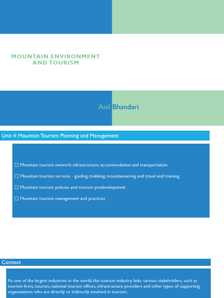 Mountain Tourism Planning and Management | PDF | Tourism | Sustainability