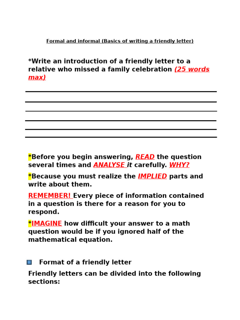Writing a 25-Word Letter Introduction | PDF | Paragraph | Language ...