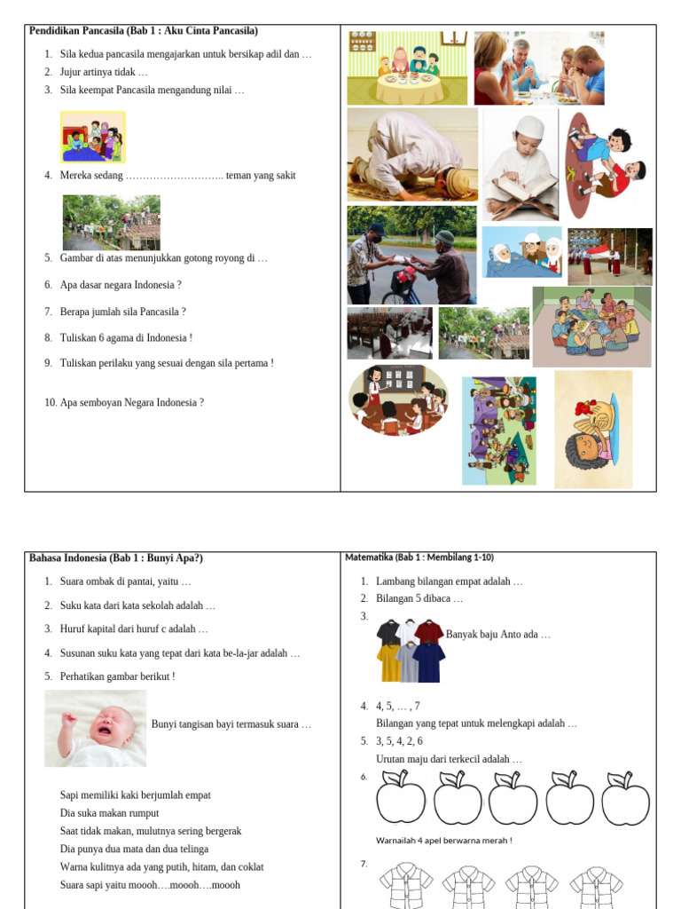 Soal Esai Kelas 1 Pdf