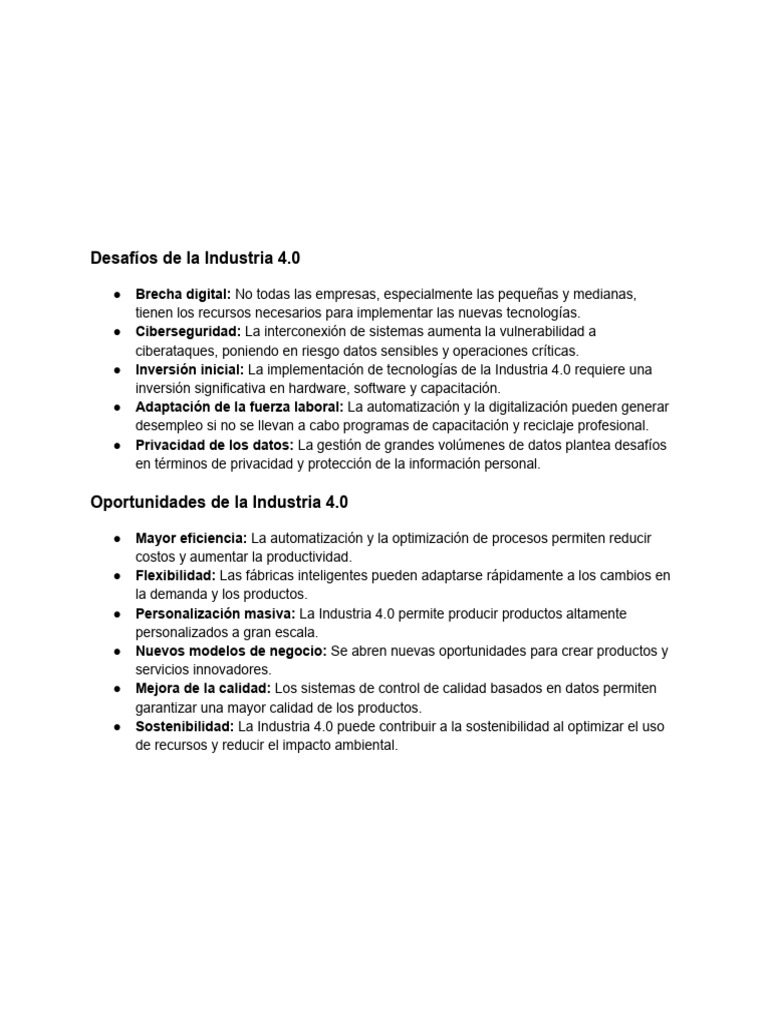 Desafíos y Oportunidades de la Industria 4.0 | PDF