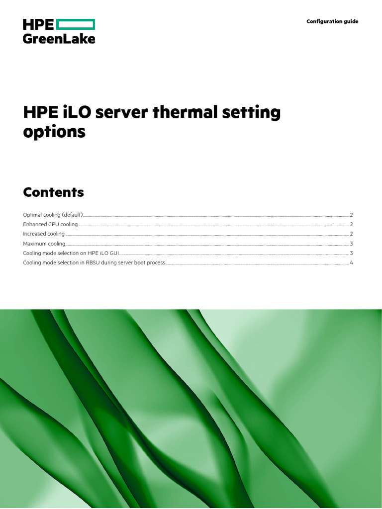 Hpe ilo server thermal setting options a50009070enw pdf central