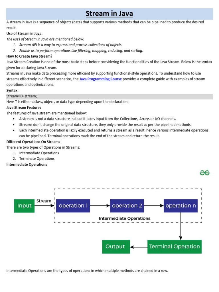 Stream in Java | PDF | Java (Programming Language) | Computer Engineering