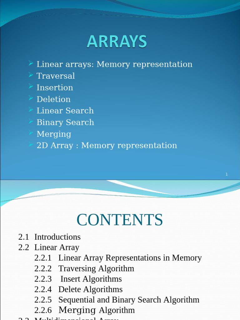 Chapter 2 Arrays and Its Operations | PDF