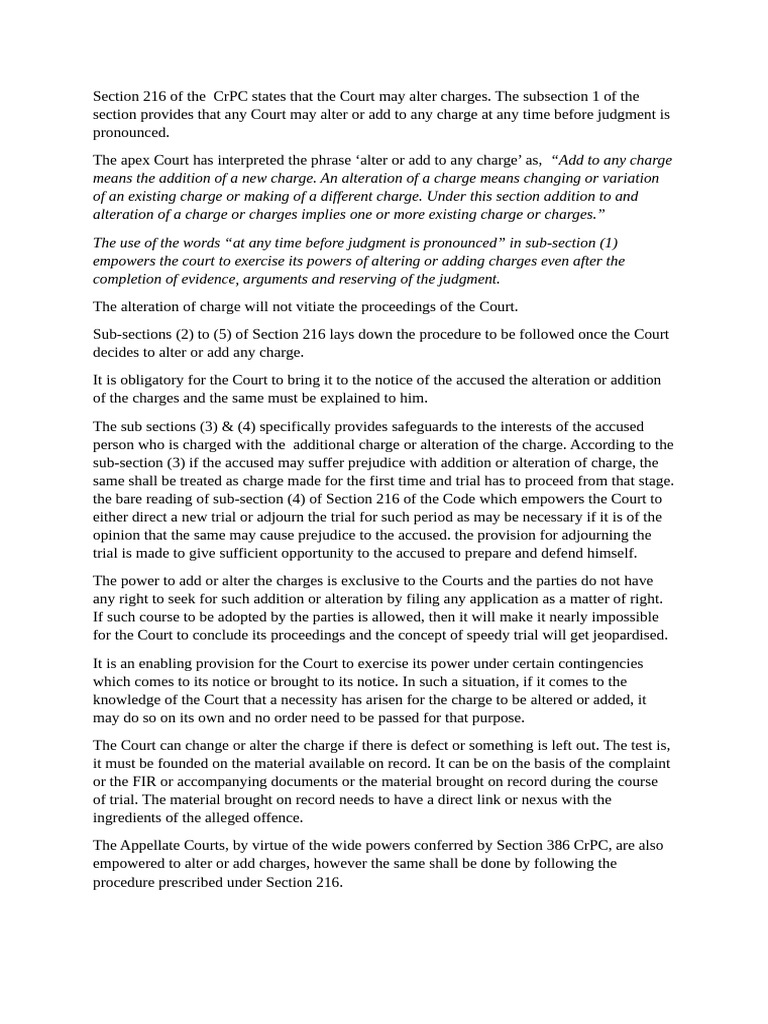 Court's Power to Alter Charges | PDF | Judgment (Law) | Separation Of ...