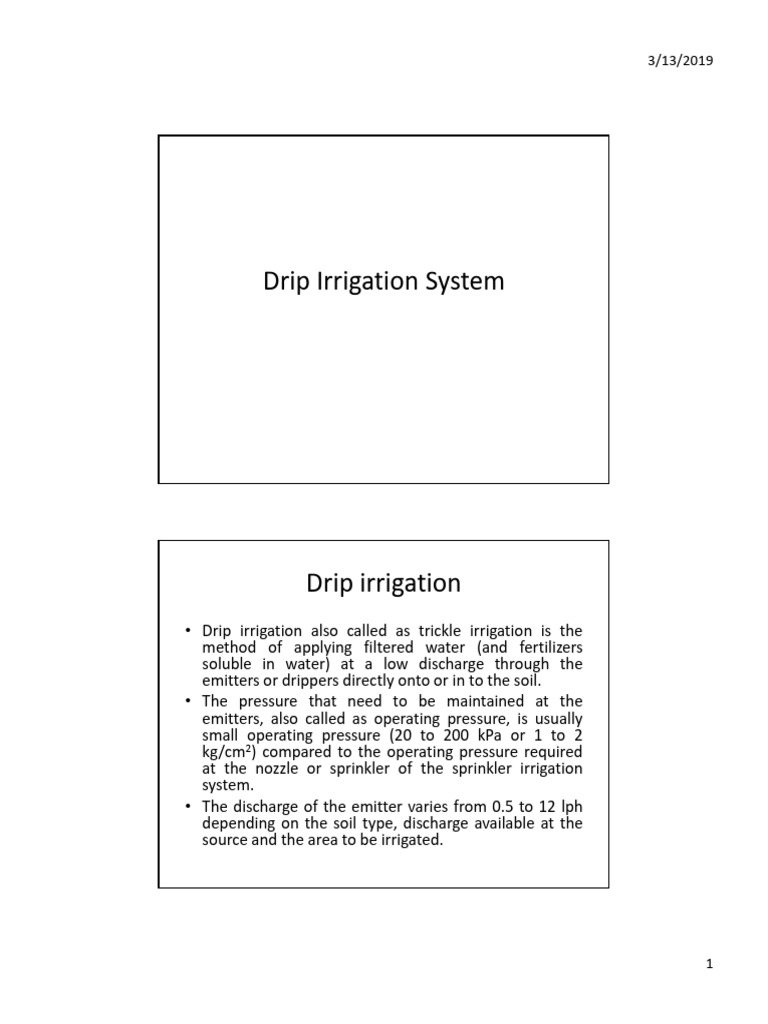Drip Irrigation Pressure Requirements | PDF | Filtration | Irrigation
