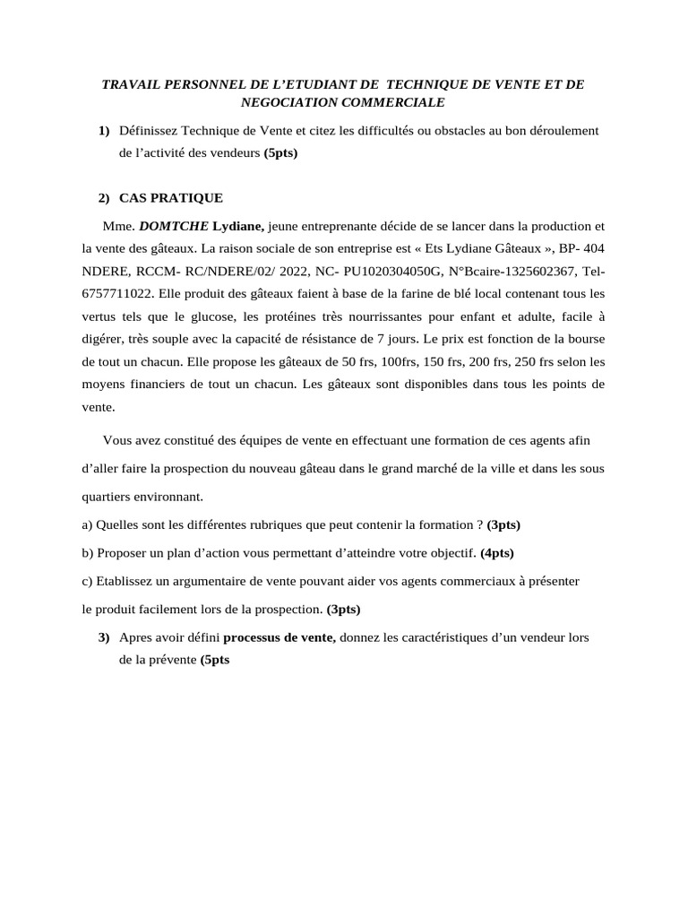 Techniques de Vente et Profil du Vendeur | PDF | Commercialisation | Sodles