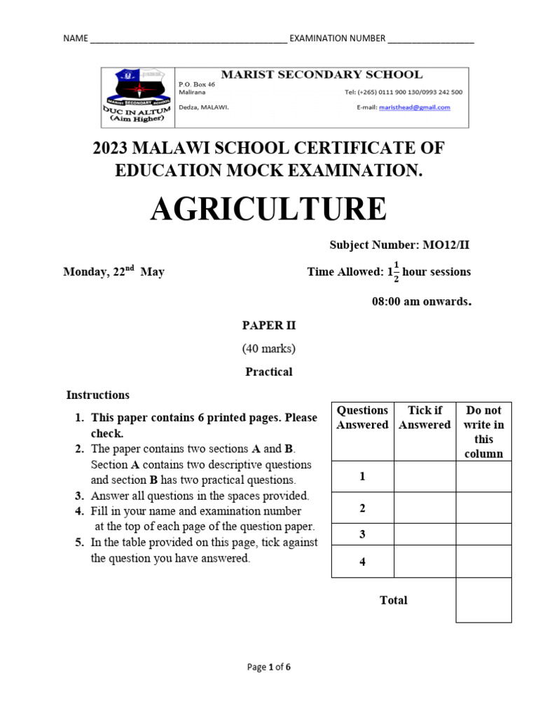 Agriculture Paper 2 Pdf Soil Agriculture