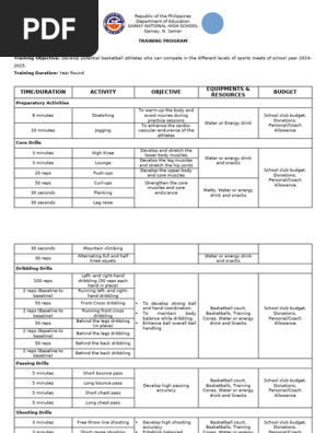 TRAINING PROGRAM