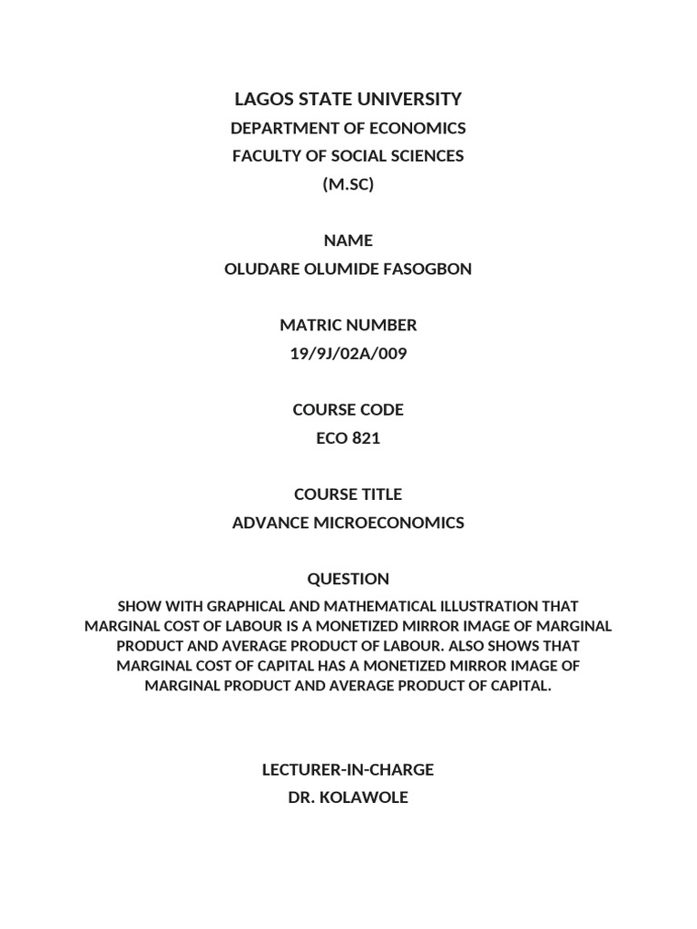 Marginal Cost and Product Analysis | PDF | Labour Economics | Marginal Cost