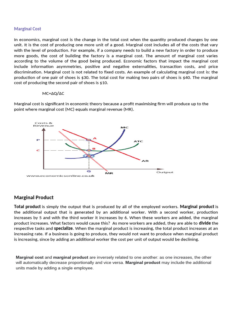 Marginal Cost and Production Theory | PDF | Finance & Money Management