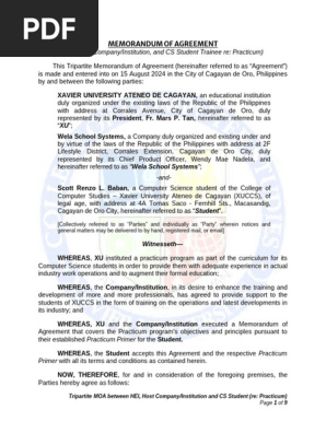 Memorandum of Agreement