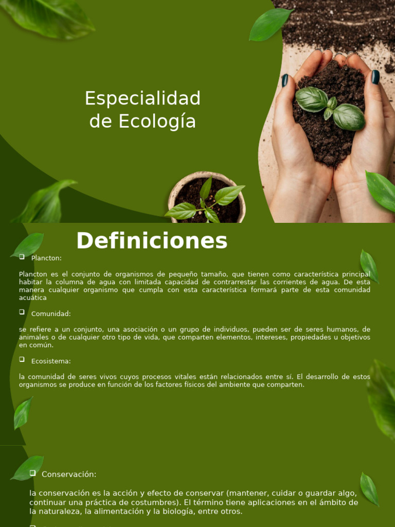 Definiciones Clave en Ecología y Ecosistemas | PDF | Ecosistema | Ecología