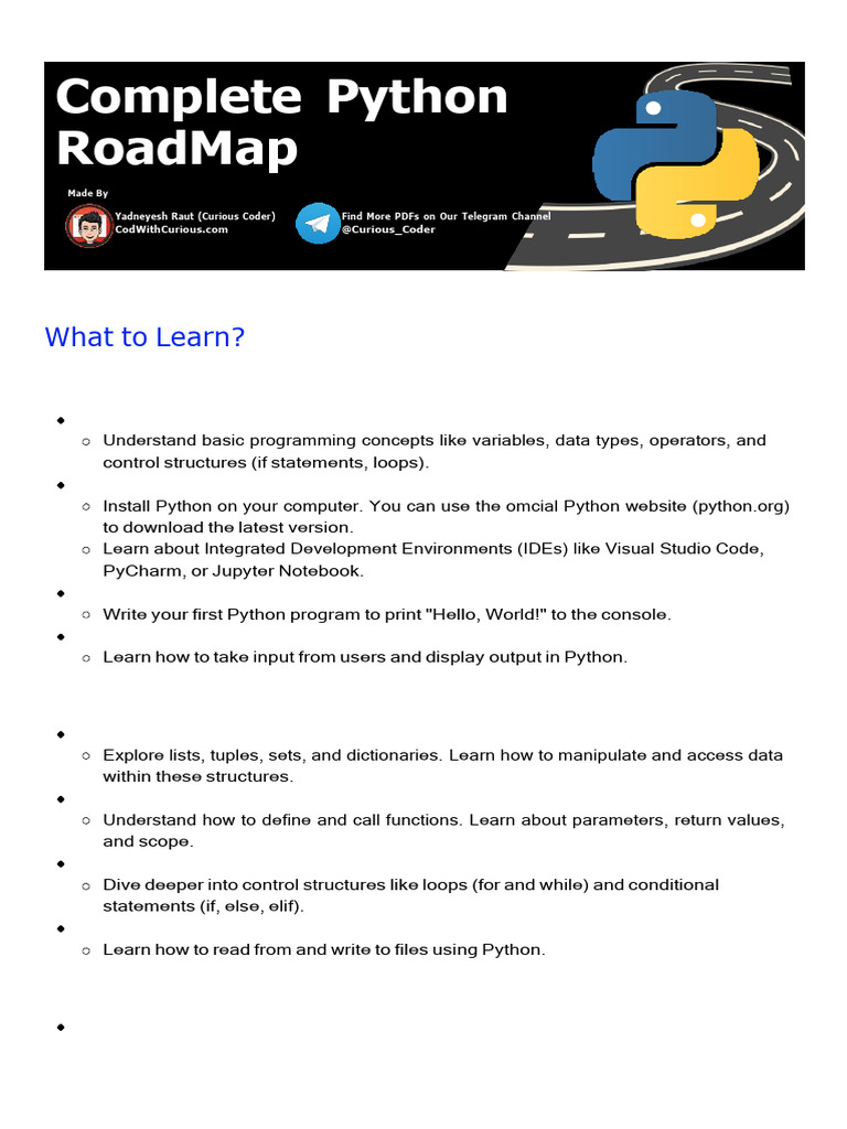 Python Roadmap | PDF | Object Oriented Programming | Class (Computer ...