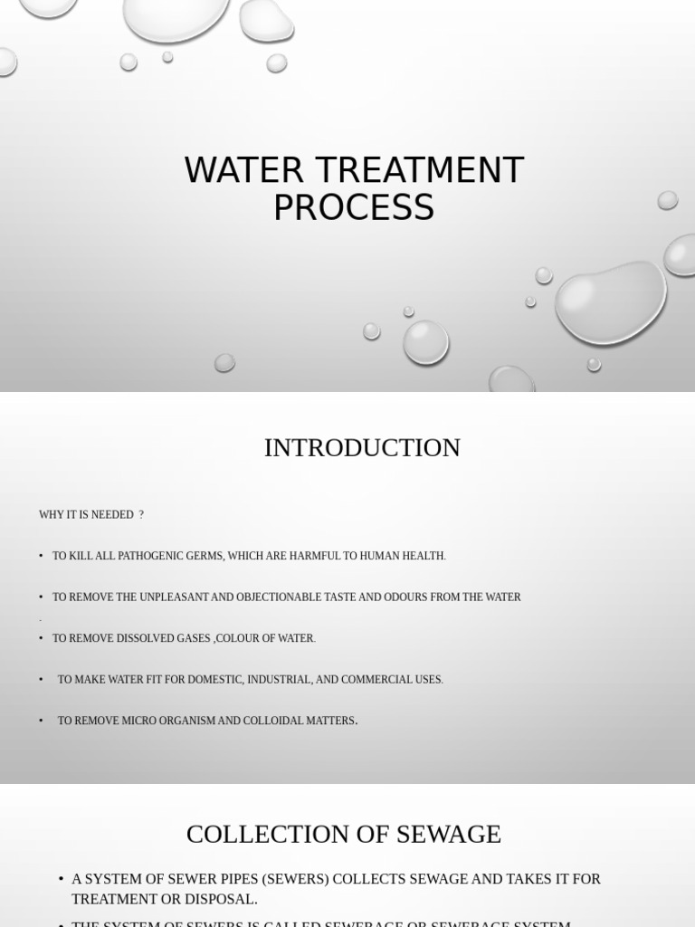 Water Treatment Process PDF Sewage Treatment Sewerage