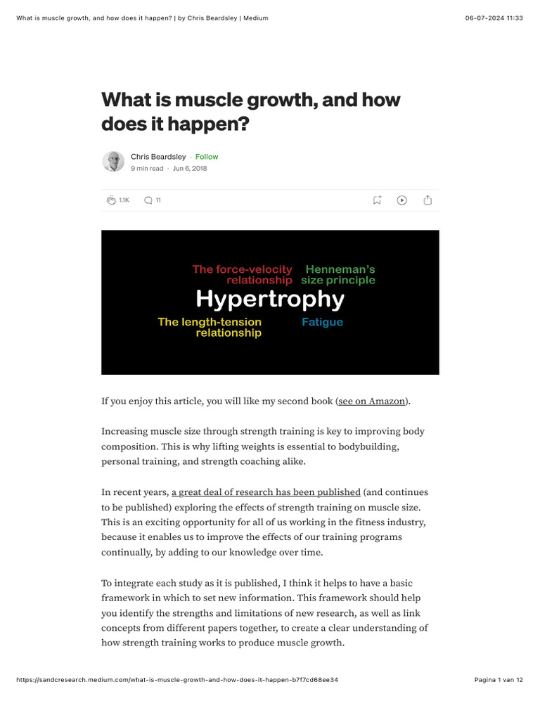 What is muscle growth and how does it happen by chris beardsley