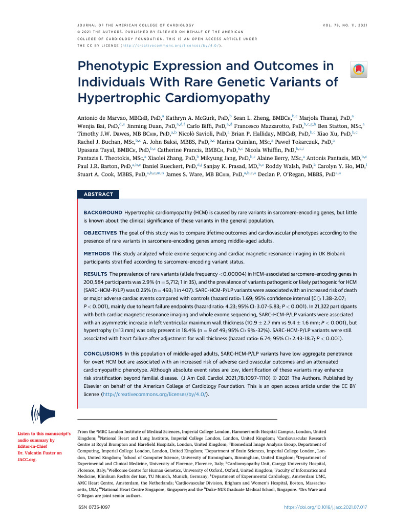Phenotypic Expression and Outcomes in Individuals With Rare Genetic ...