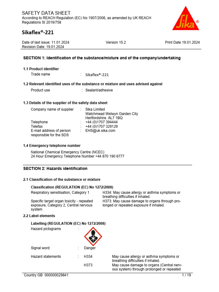 sikaflex-221-de-sds-pdf-dangerous-goods-toxicity