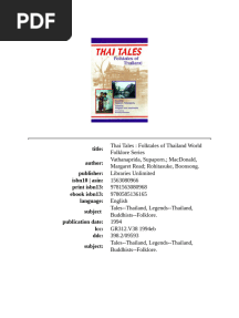 Thai Tales Folktales of Thailand
