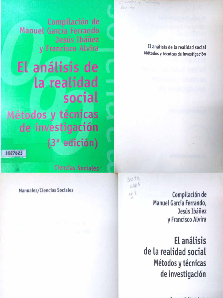 García Ferrando, M. El Análisis de La Realidad Social | PDF