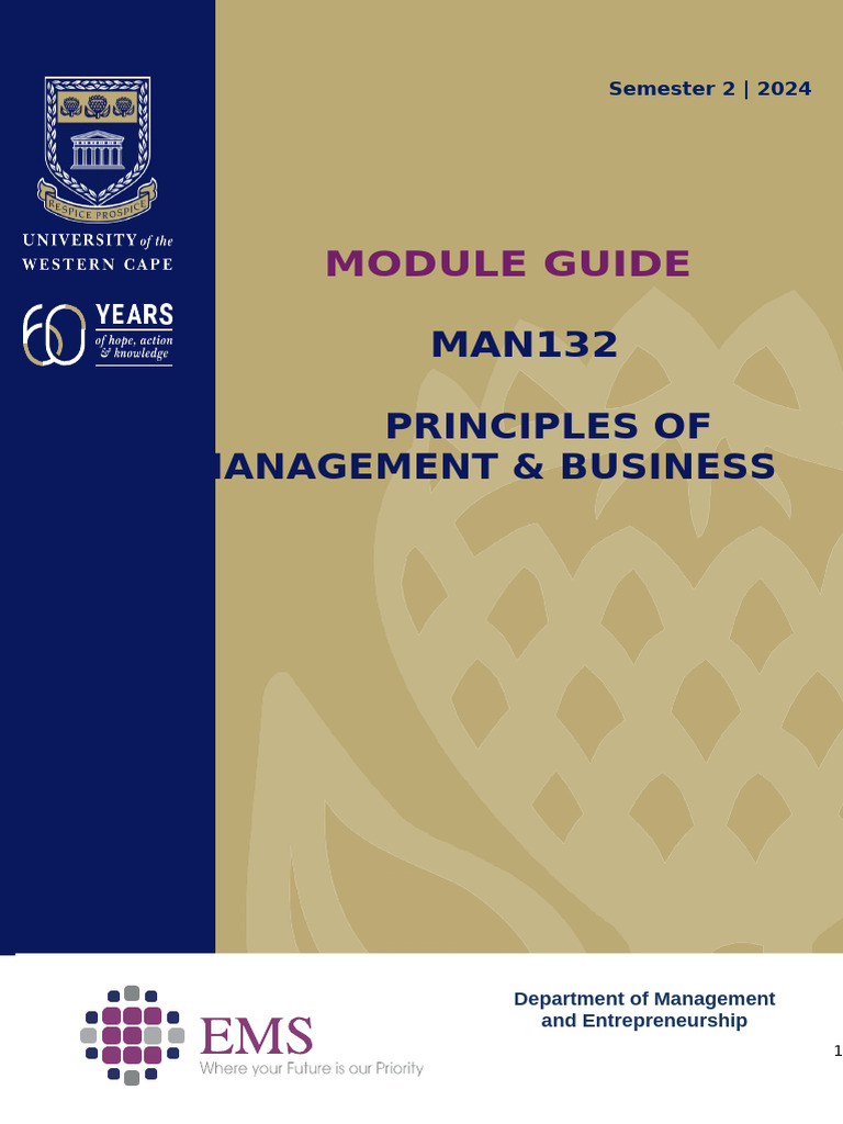 MAN132 Principles of Management Guide | PDF | Corporate Social ...