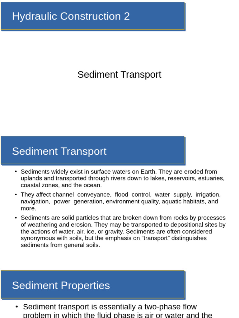 Sediment Transport in Hydraulic Systems | PDF | Sediment | Erosion