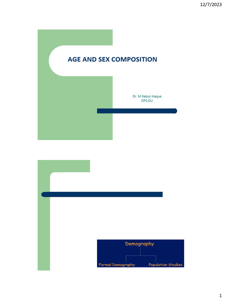 Demographic Analysis: Age & Sex Composition | PDF | Demography ...