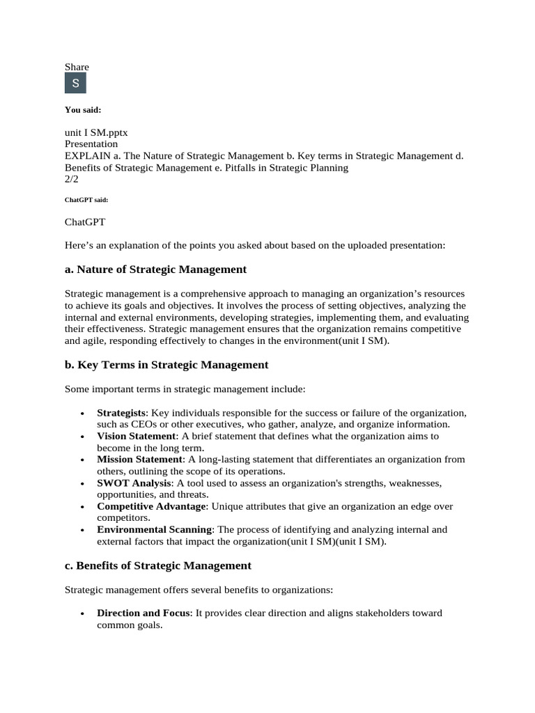 SM Notes | PDF | Strategic Management | Economies