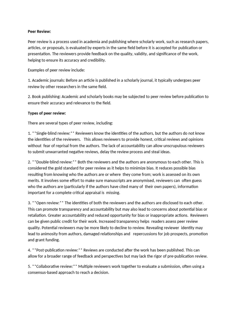Understanding Peer Review Processes | PDF | Peer Review | Academic ...