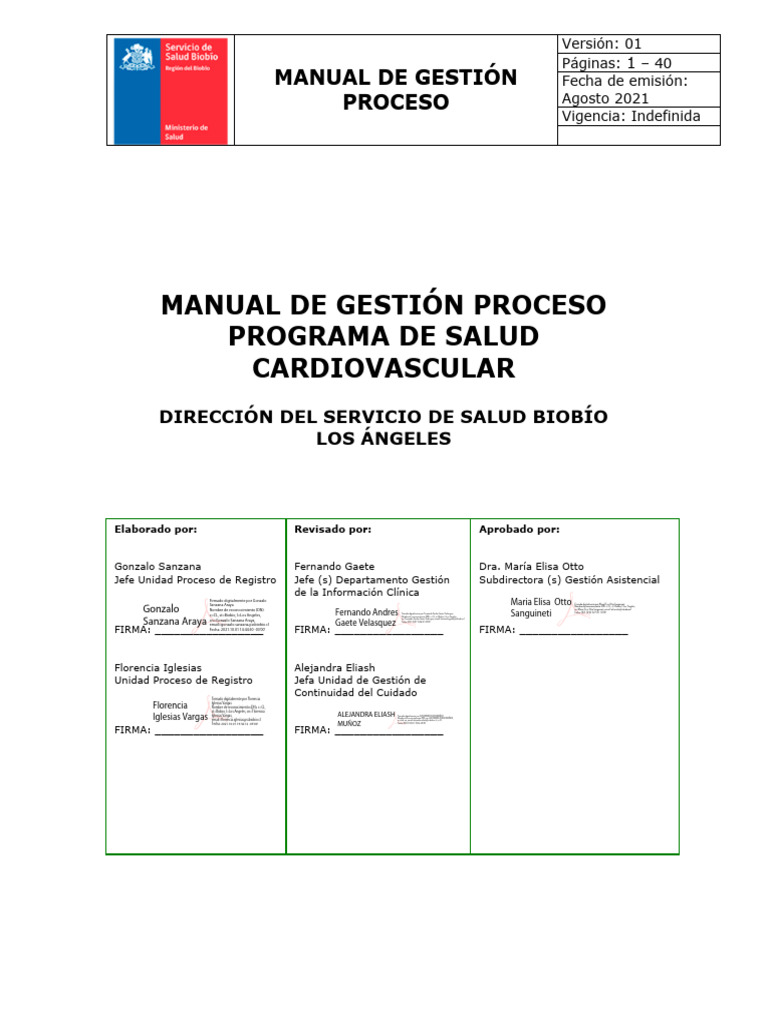 Manual de Gestión del Programa Cardiovascular | PDF | Hipertensión ...
