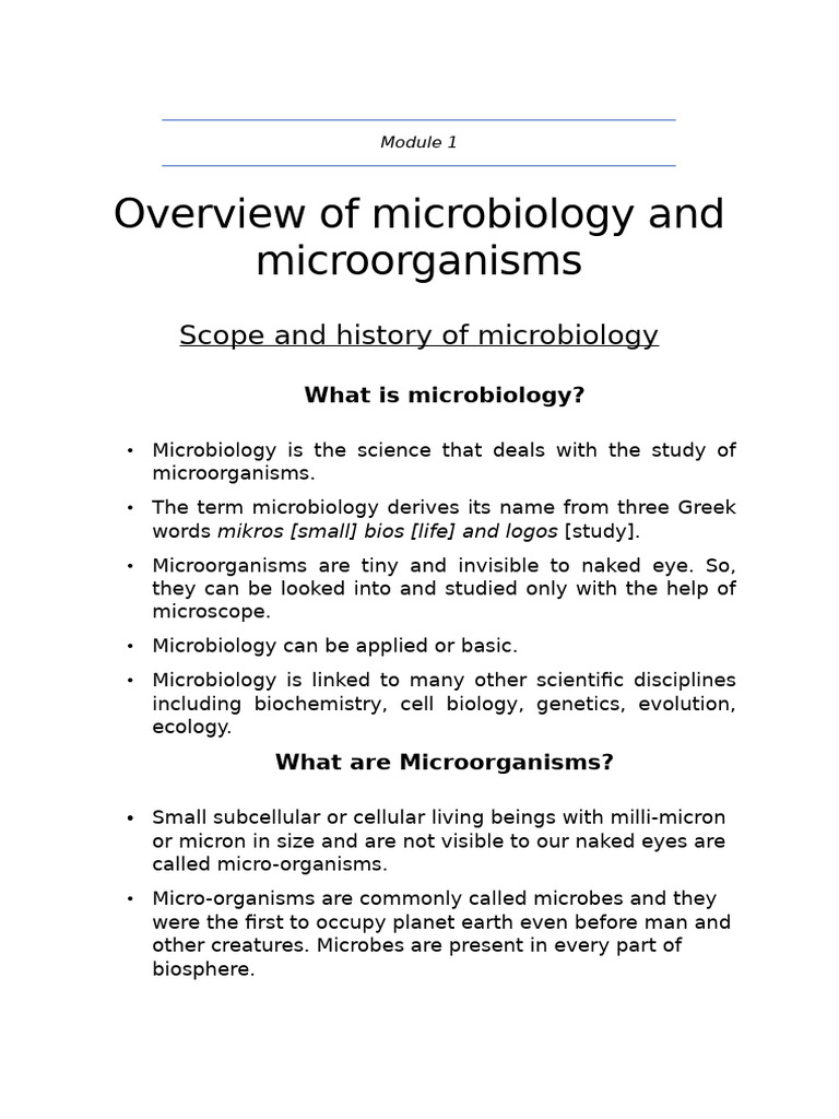 M1 Microbiology | PDF | Eukaryotes | Cell (Biology)