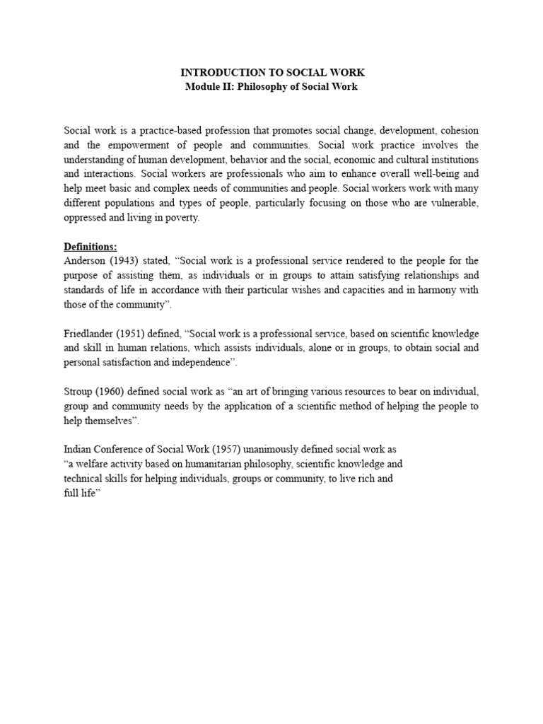 Introduction to Social Work Principles | PDF | Social Work | Welfare