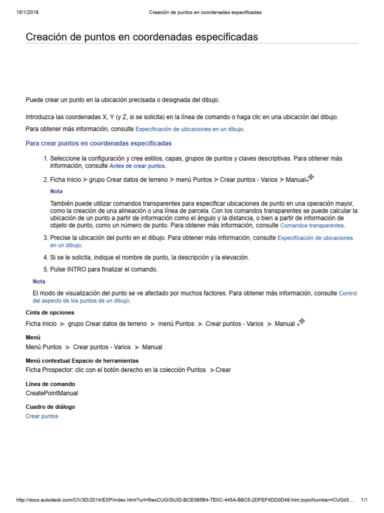 3.1. Manual Del Usuario de AutoCAD Civil 3D - Creaci N de Puntos en ...