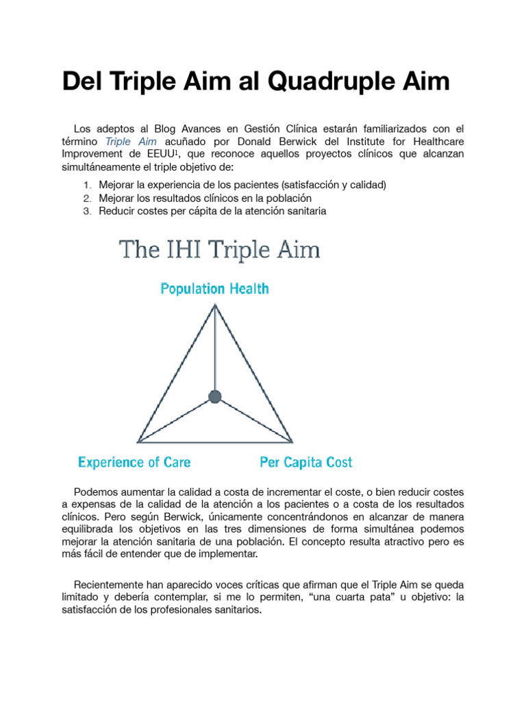 Del Triple Aim al Quadruple Aim en Salud | PDF | Burnout ocupacional ...