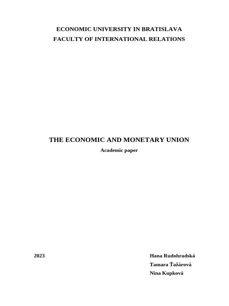 Článok EMU | PDF | Economic And Monetary Union Of The European Union | Euro