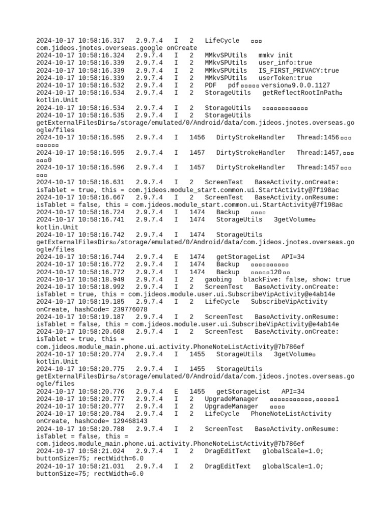 App Lifecycle and Storage Logs | PDF | Software | Computer Data