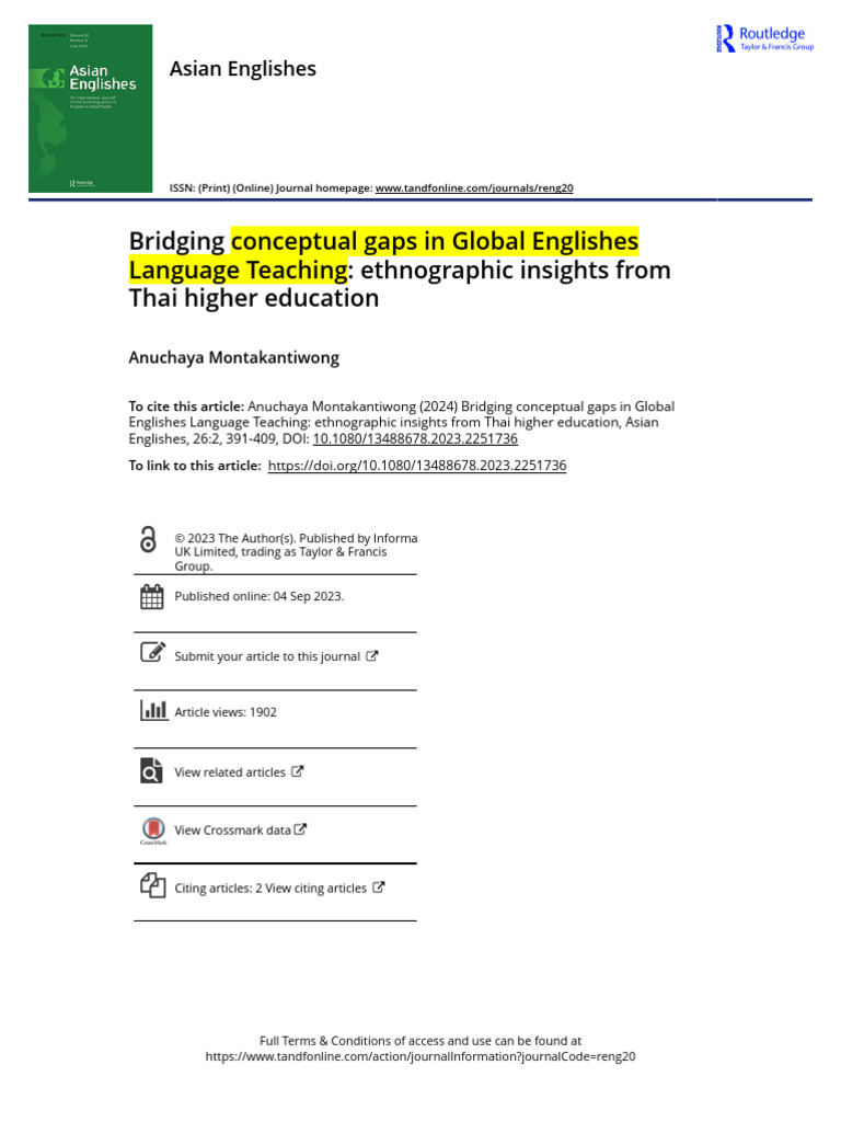 1 Bridging Conceptual Gaps in Global Englishes Language Teaching ...